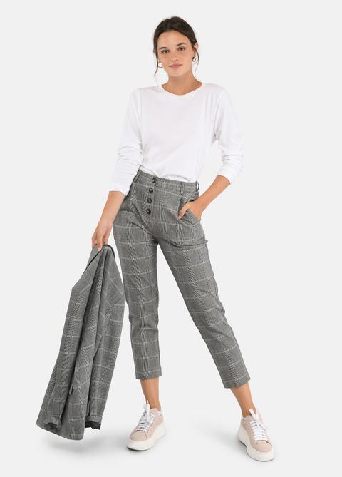 Pantalón Ric Botones Cuadro Gales