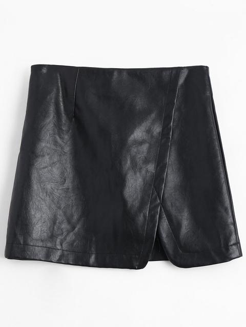 Pu Leather A-line Skirt