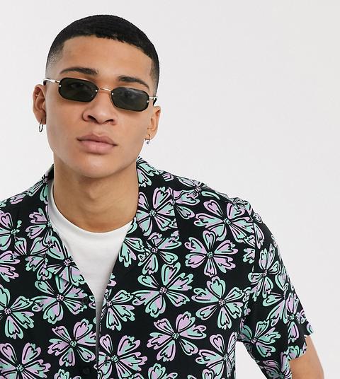 Camisa Con Estampado Floral De Collusion-negro