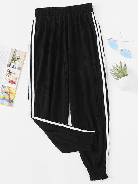 Contrast Striped Tape Side Pants