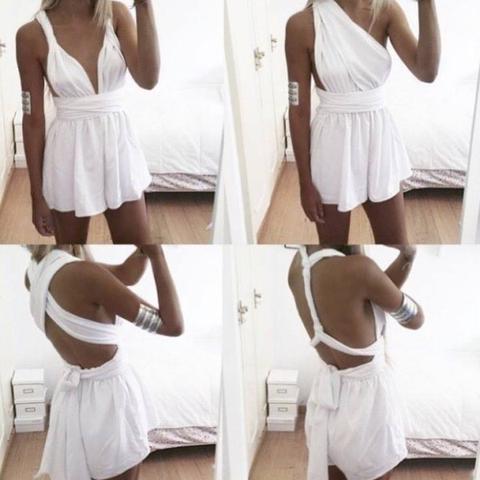 white jumpsuit shorts