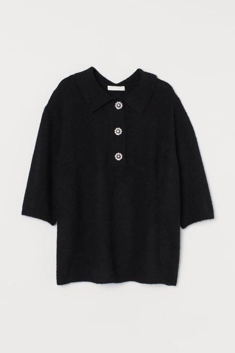 Fine-knit Top - Black