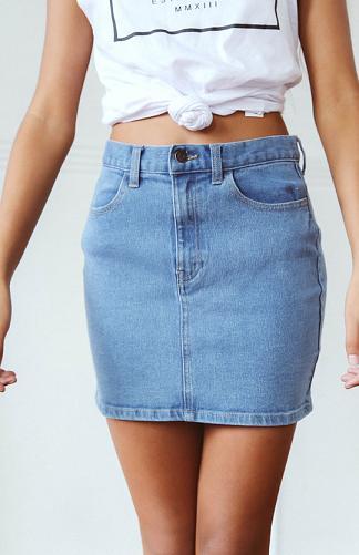 Chevy Denim Skirt - Stone Blue