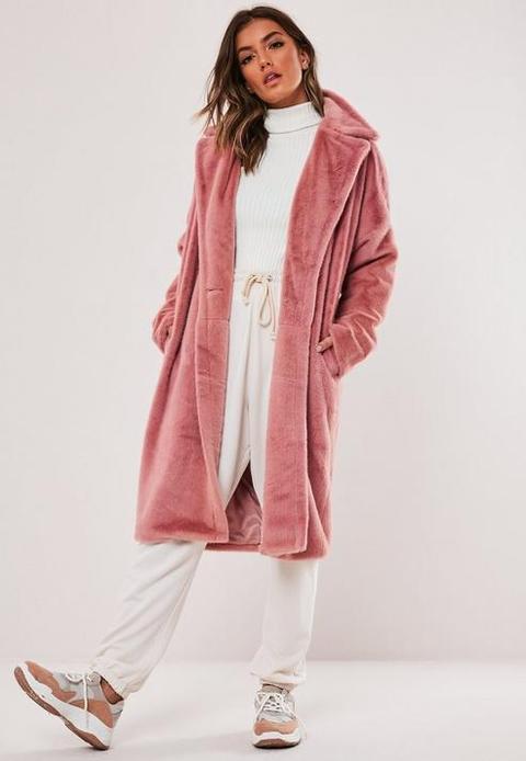 Pink Oversized Faux Fur Coat From, Oversized Faux Fur Coat Pink