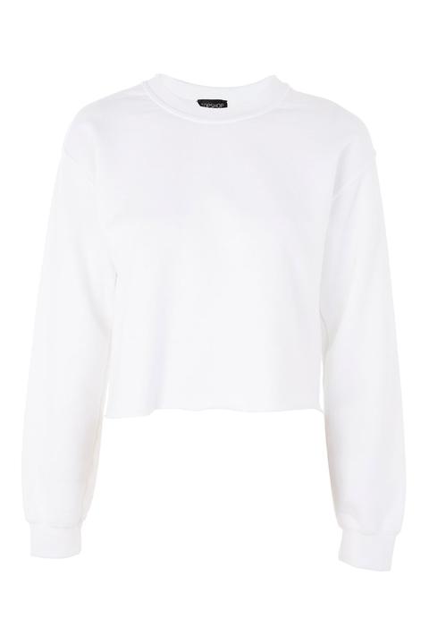 Crop Overdyed Raw Edge Sweatshirt