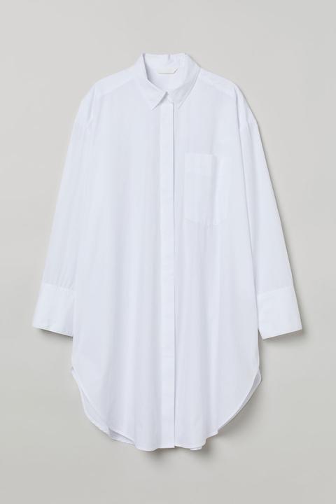 Camisa Oversize De Algodón - Blanco