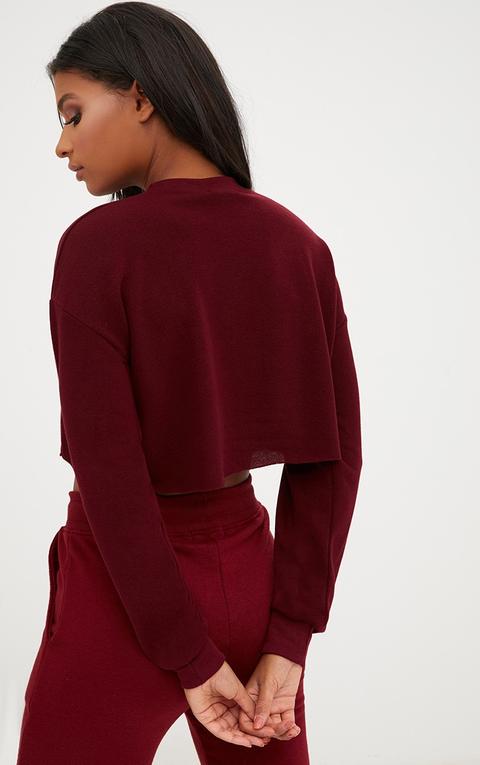 cropped maroon sweater