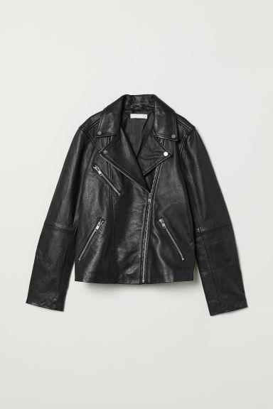 H & M - Giubbotto Biker In Pelle - Nero