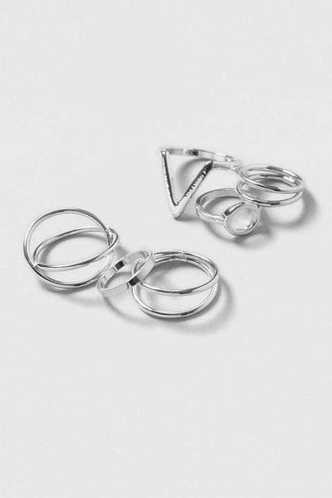 Silver Mega Geo Rings Pack