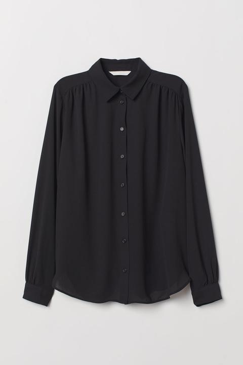 H & M - Camicetta A Maniche Lunghe - Nero