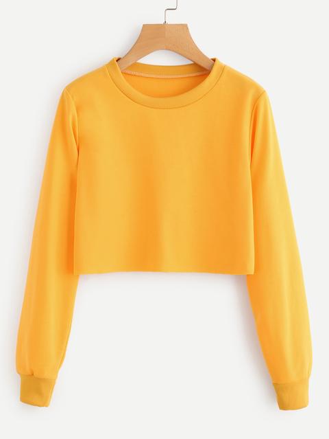 Round Neck Crop Sweatshirt