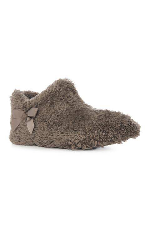 Mocha Short Shearing Bootie Slipper