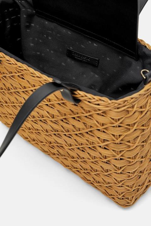 Natural Straw Bag from Zara on 21 Buttons