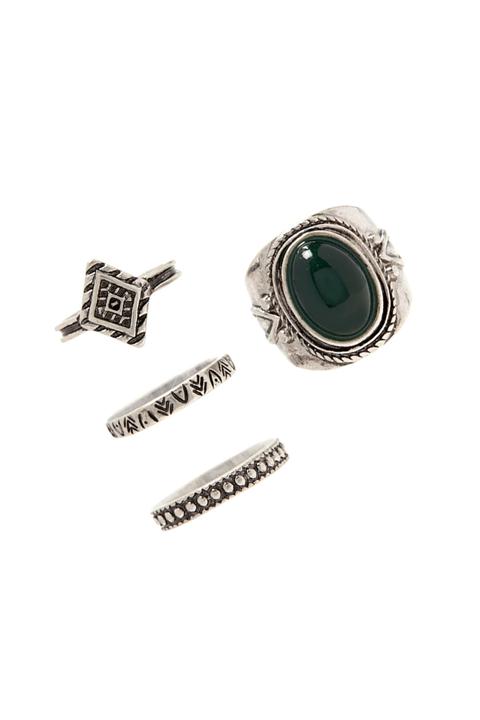 Faux Stone Ring Set
