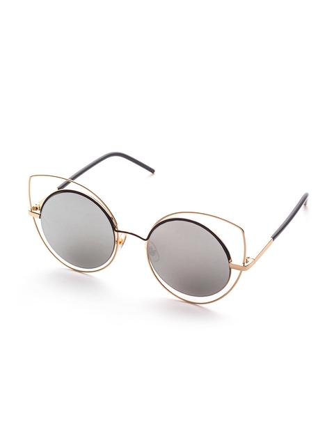 Gafas De Sol Estilo Ojo De Gato Con Doble Marco Y Lentes Gris