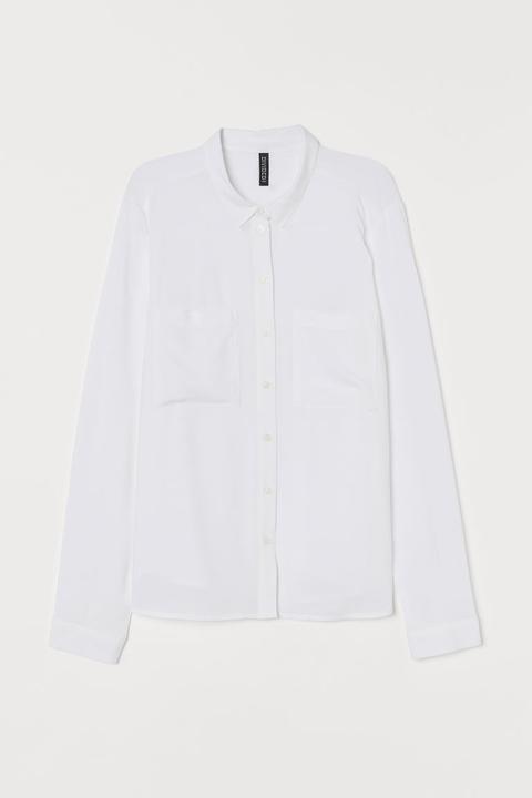 Camisa De Viscosa - Blanco