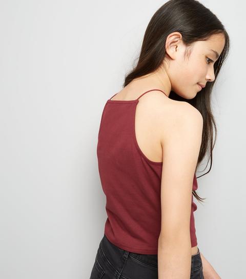 Teens Burgundy High Neck Cami