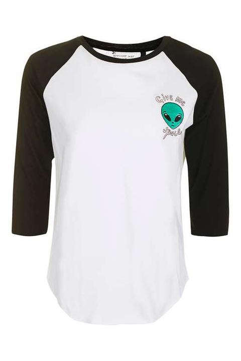Space Alien Raglan Tee By Tee & Cake - Tops - Clothing