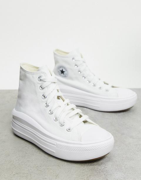 Converse Chuck Taylor Move Platform Hi Trainers In White