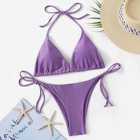 Set Bikini Halter Con Nodo Laterale