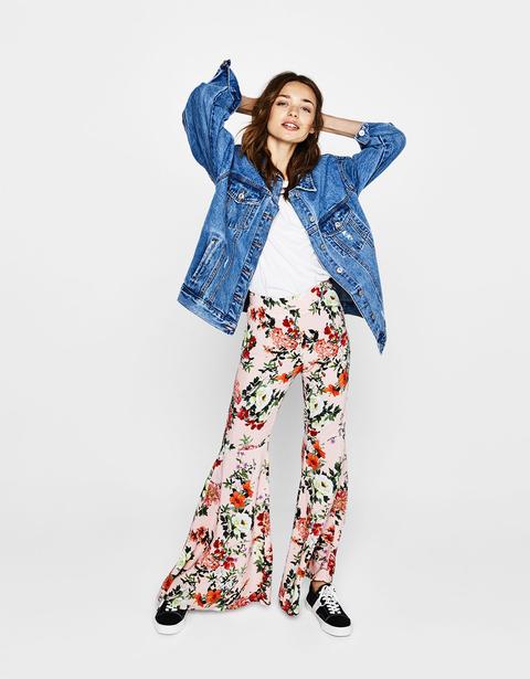 Pantalone Ampio Fantasia A Fiori
