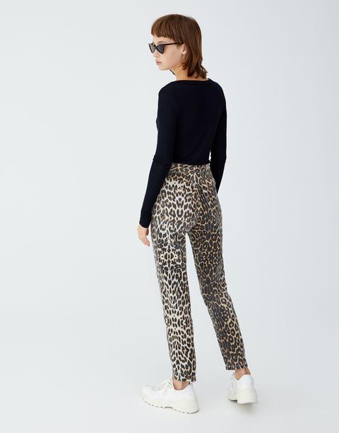 Jeans Mom Fit Leopardo