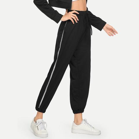 Pantalones Jogger Con Bandas Laterales de SheIn en 21 Buttons