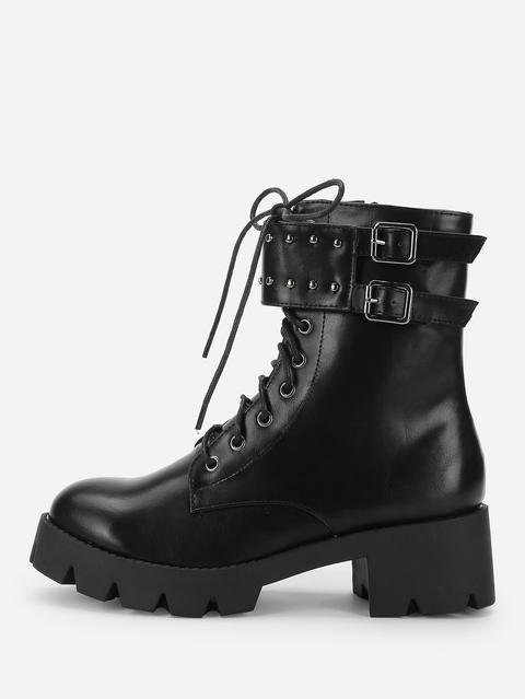 Botas Militares Con Hebillas