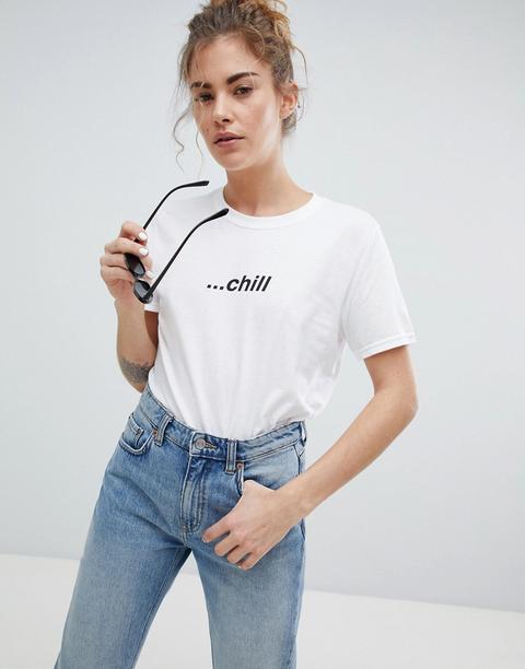 Adolescent Clothing - T-shirt Con Scritta Chill - Bianco