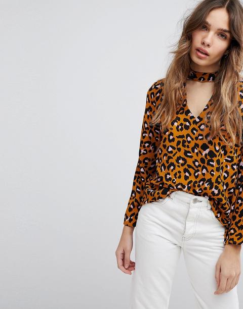 Blusa Con Estampado De Leopardo De Jdy
