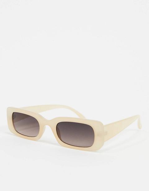 New Look Rectangle Sunglasses In Nude-pink