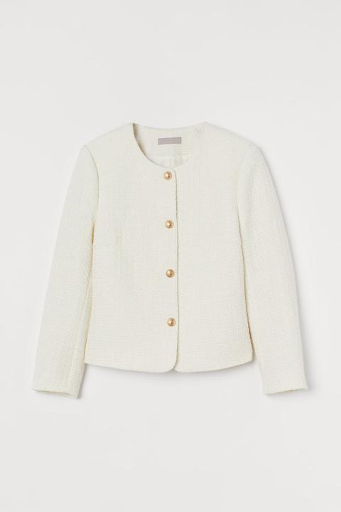Bouclé Jacket - White
