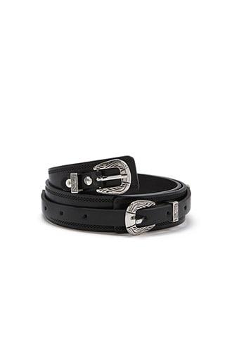 Forever 21 Double Buckle Belt , Black