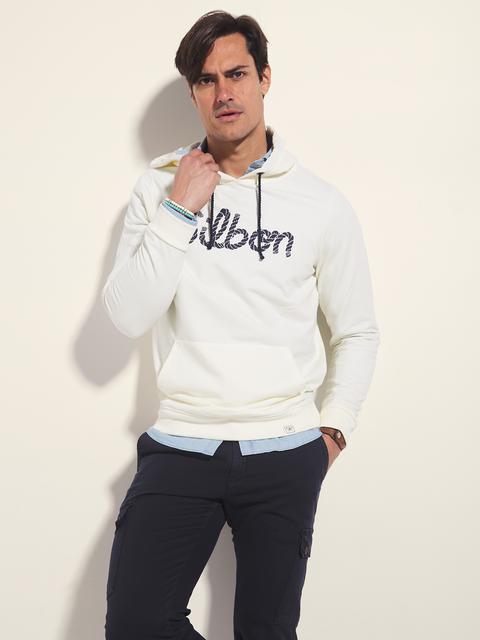 Sudadera Crema Capucha Nudos