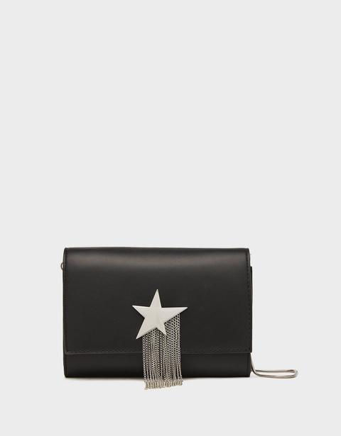 Bolso Con Estrella Y Flecos Metálicos