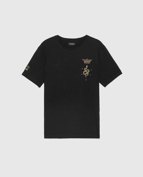T-shirt Ricamo Serpente