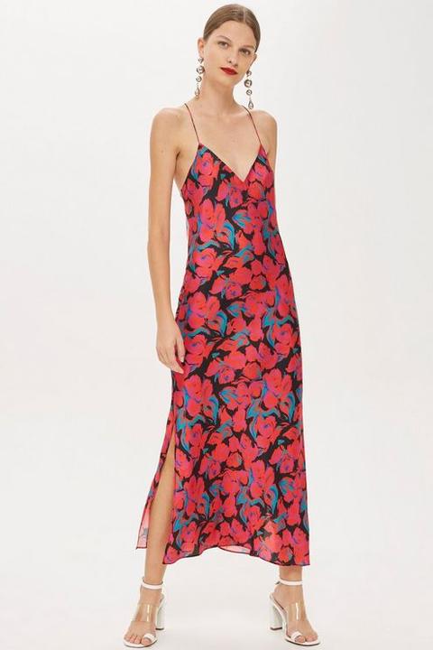 Womens Petite Floral Satin Slip Dress - Multi, Multi