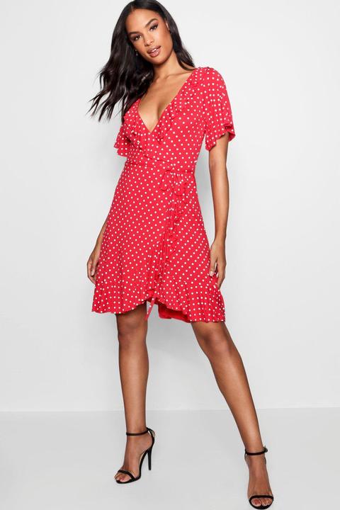 Womens Tall Hannah Polka Dot Wrap Dress 