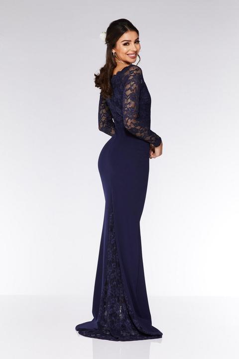 Quiz lace bardot fishtail maxi dress hotsell