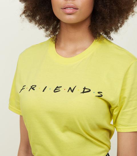Yellow Friends Logo T-shirt New Look