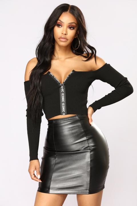 Live It Up Crop Top - Black