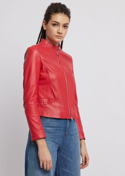 Giacca Biker In Nappa Guanteria