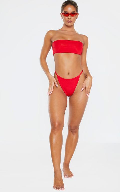 Red Mix & Match String Thong Bikini Bottoms