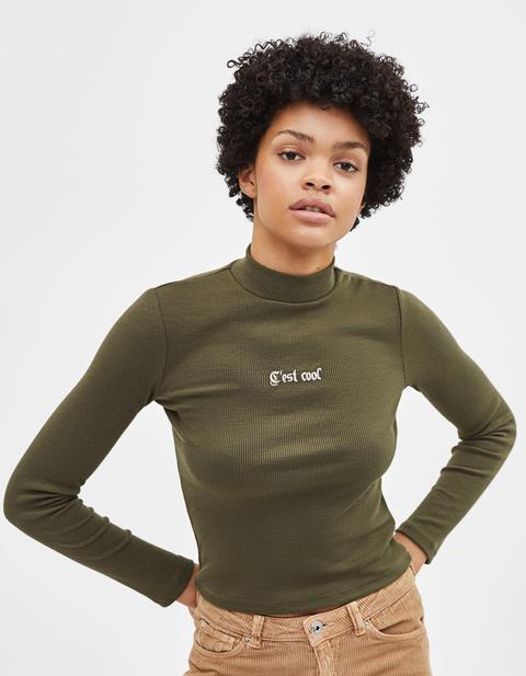 Ribbed High Neck Sweater