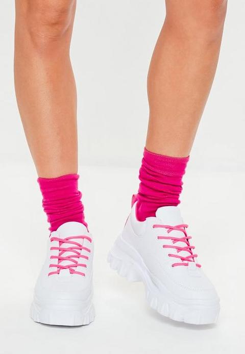 neon pink chunky trainers