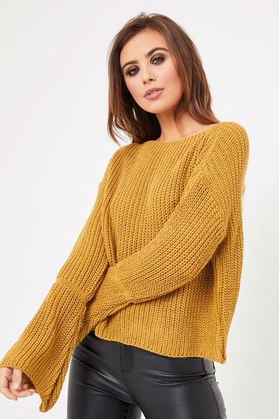 Alexis Mustard Flare Sleeve Jumper