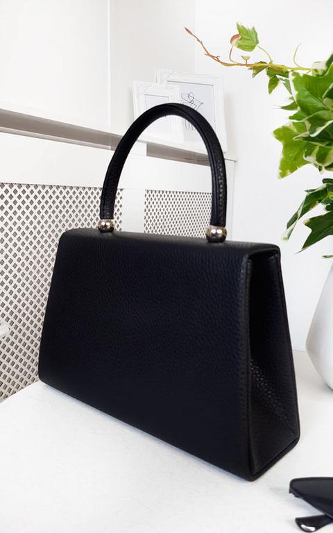 Selena Faux Leather Handbag In Black