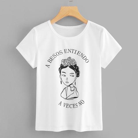 Camiseta De Manga Corta Con Dibujo