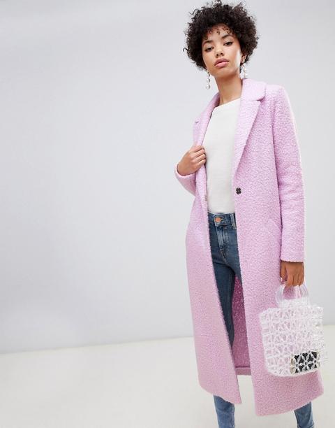 Abrigo De Sastre Rosa Con Cierre Sencillo De River Island