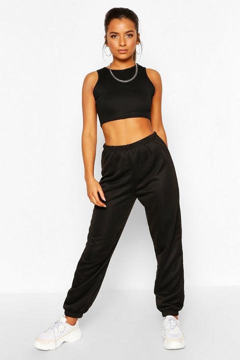 Womens Petite Boyfriend Joggers - Black - 8, Black